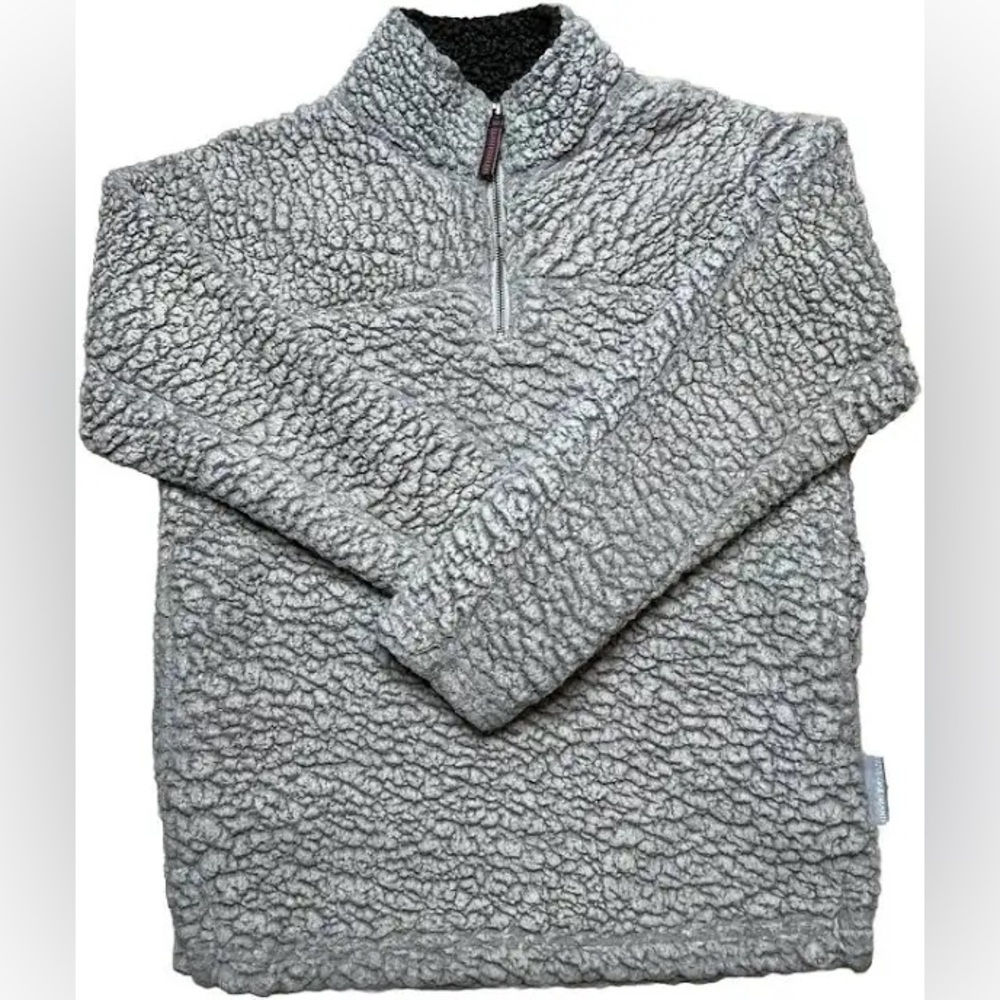 Gray Teddy Jacket with Plush Texture and Elasticized Cuffs